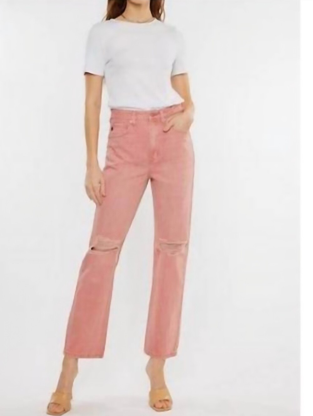 KanCan Coral 90's High Rise Jean Women's Size 3/25 Distressed Busted Knee Casual